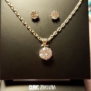 CZ Diamond  Earrings, Necklace set..